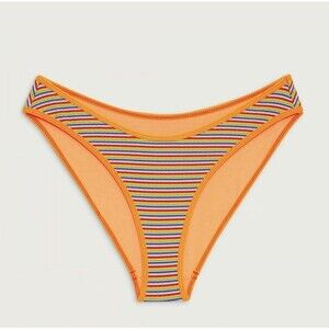 Frankies Bikinis Hawaiian sky dove striped rib bottom Women’s S L Rainbow